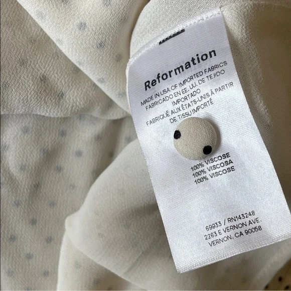 Reformation Kaylia Dress in Allegra bow tie neck polka dot minidress size 10 - Picture 10 of 12